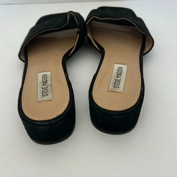 Steve Madden, Square Toe, Black Slip On Suede Block Kitten Heels, sz 10, Chic - Picture 5 of 5